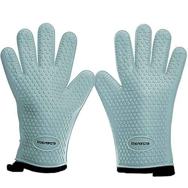 KITCHEN PERFECTION Silicone Smoker Oven Gloves For Women -Extreme Heat Resistant BBQ Gloves -Handle Hot Food Right on Your Smoker Grill Fryer|Waterproof Oven Mitts Grill Gloves |Superior Set+3 Bonuses