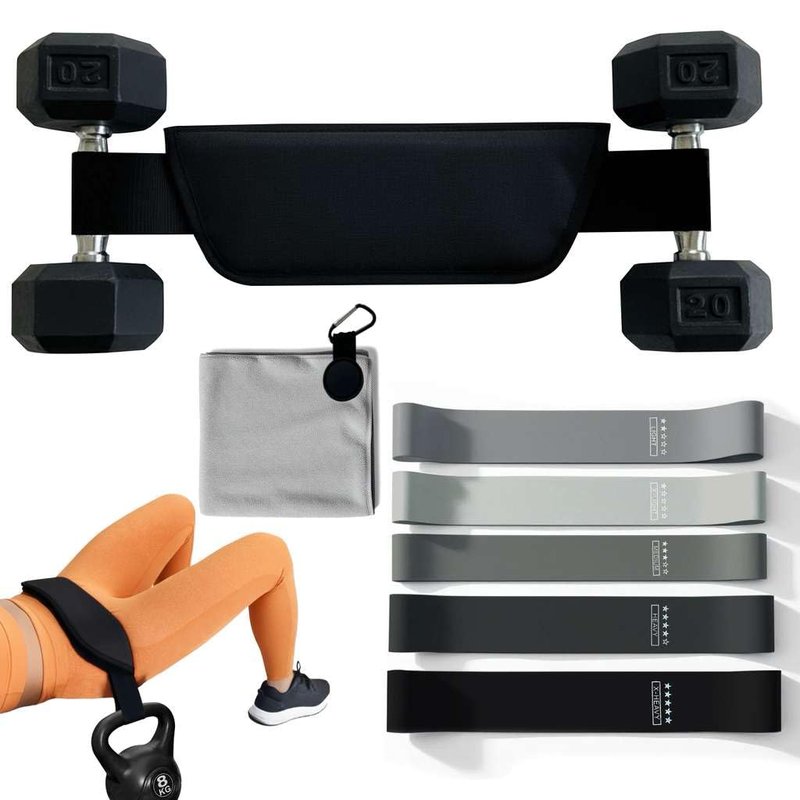 DANI11 Dumbbell Hip Thrust Belt with Magnetic Towel Combo - Hip Thrust Machine - Booty Trainer for Gym and Home Excercises - Dumbbell combo