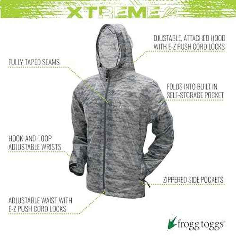 FROGG TOGGS Men's Xtreme Lite Packable Waterproof Breathable Rain Jacket