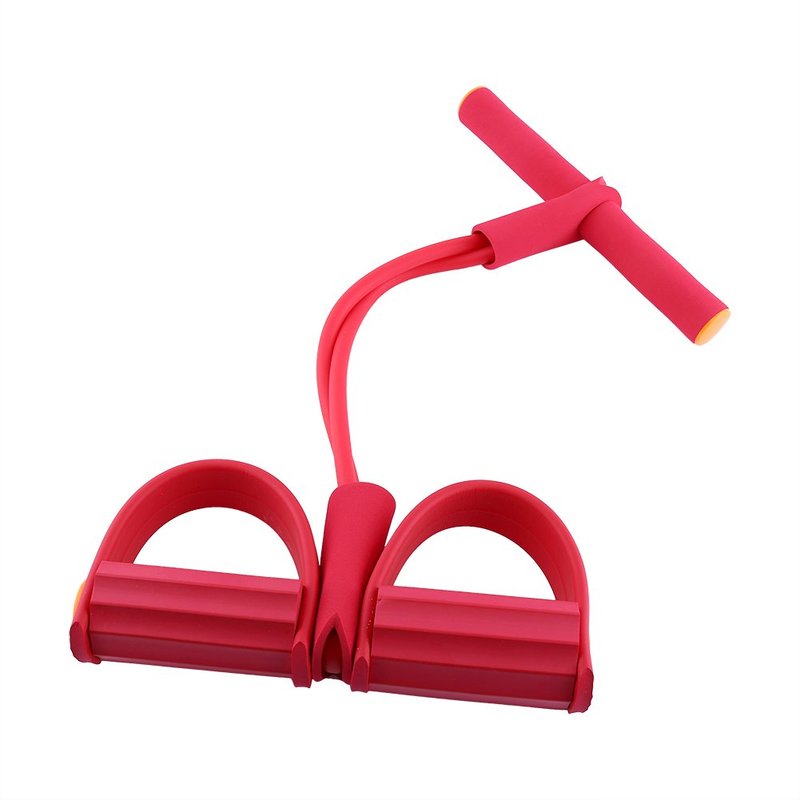 VGEBY1 Yoga Resistance Band Foot Pedals, Universal Home Fitness Sit-up Bodybuilding Expander High Density Foam Pedal Training Bands Pull Up Body Trimmer Exercise(Red)