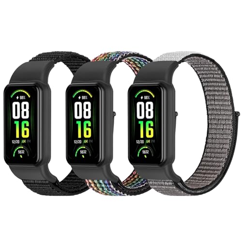 YCHDDER Solo Loop Nylon Straps Compatible with Amazfit Band 7 Strap,Soft Breathable Comfortable Adjustable Colorful Sports Replacement Band for Amazfit Band 7 for Men Women