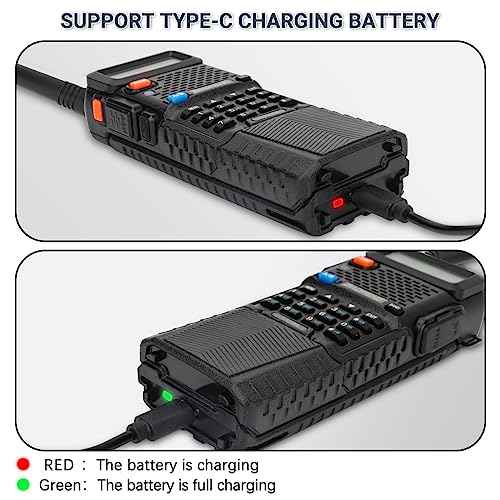BAOFENG UV-5R Battery 3800mAh USB-C Charging Extended High Capacity Ham Radio Battery UV5R BF-8HP UV-5R Series Radios with Type-C Charging Cable,2Pack