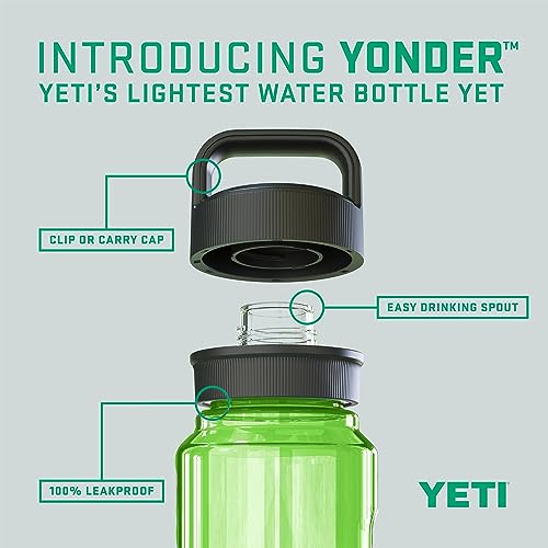 YETI Yonder 1L/34 oz Water Bottle with Yonder Chug Cap, Canopy Green