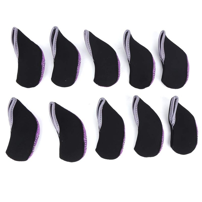 Neoprene Putter Covers, 10-Piece Set for Iron Heads - Black Numbered Design, Universal Fit for Left-Handed Clubs