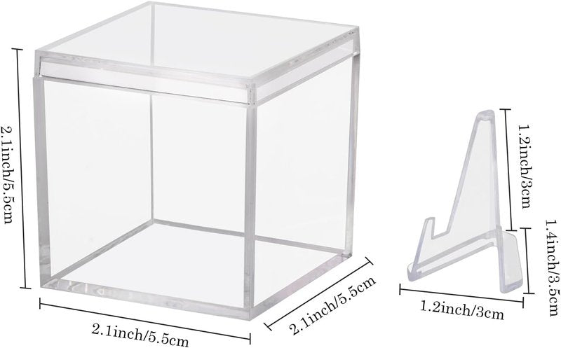 Acrylic Championship Ring Display Case - Transparent Dust-Proof Holder for Sports Memorabilia | 2.1" Cube