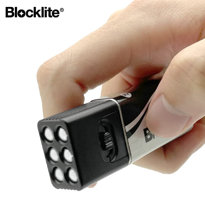 BLOCKLITE LED Flashlight 2 Pack, Compact for Easy Storage, Multi Purpose, 60+ Hour Run Time, 60 Lumens, Two 9V Batteries Included, for Indoor and Outdoor Use