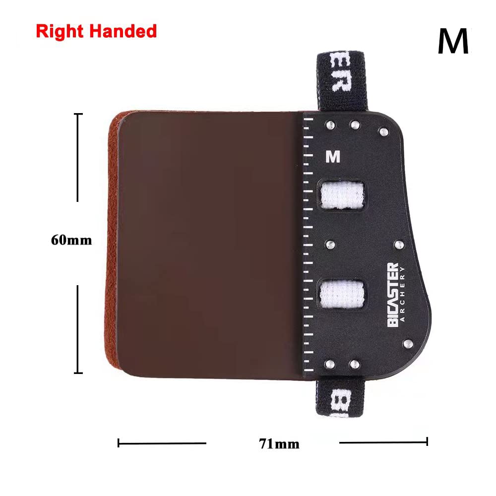 BICASTER SP3 Barebow Finger Tabs Cowhide Face+Aluminum Plate (Medium, Right Handed)