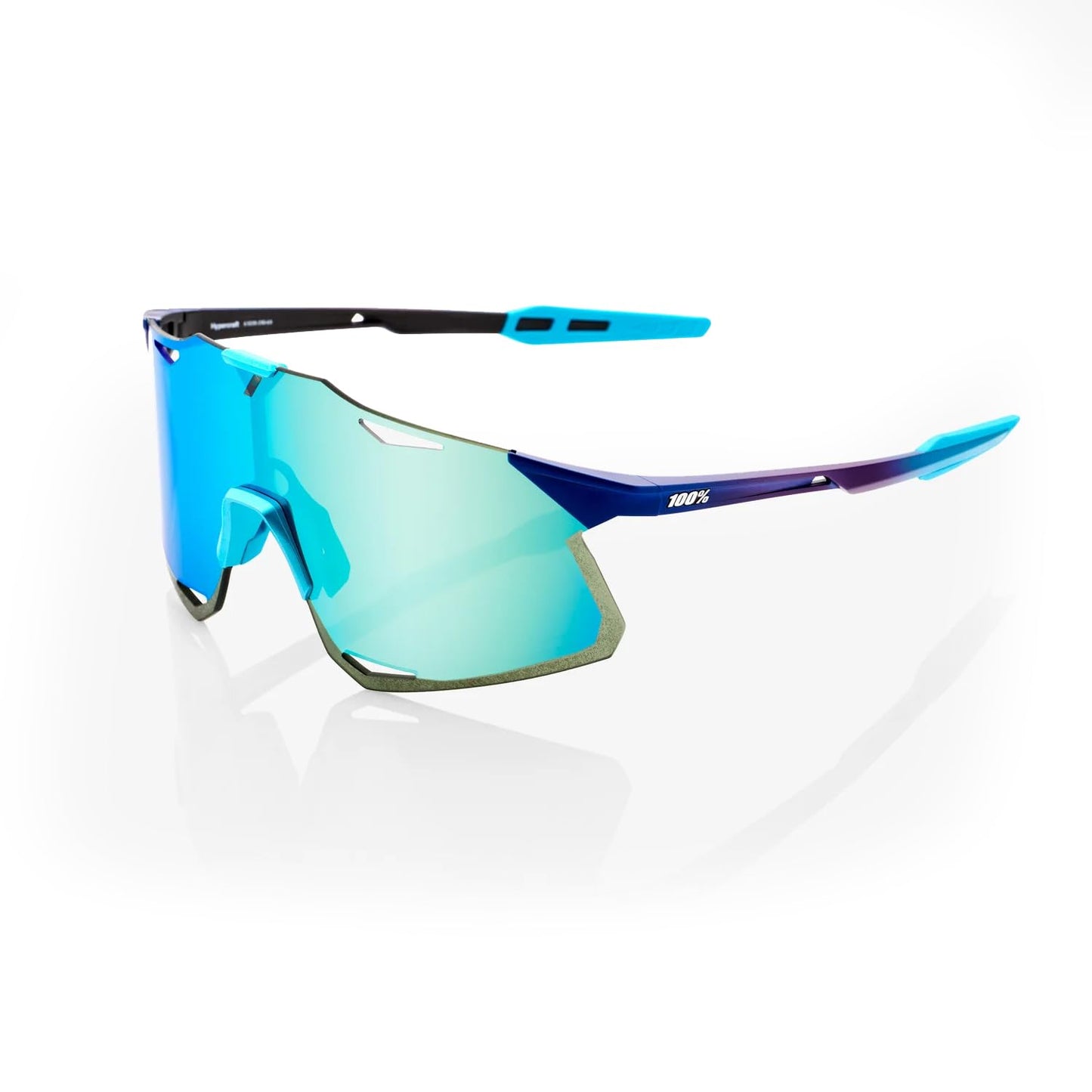 100% HYPERCRAFT Sport Performance Frameless Sunglasses (Matte Metallic Into the Fade - Blue Topaz Multilayer Mirror Lens)