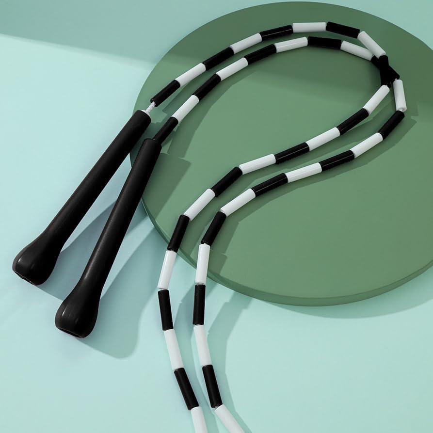 IDOU Beaded Jump Rope - Adjustable Length, Unbreakable Handles | Tangle-Free Rotation for Smooth Workouts