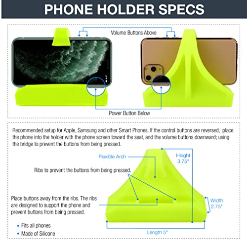 Phone Holder Made for PM5 Monitors of Concept 2 Rower, SkiErg and BikeErg - Silicone Smartphone Cradle Compatible with Concept 2 Rowing Machine. Ideal Rower Accessories