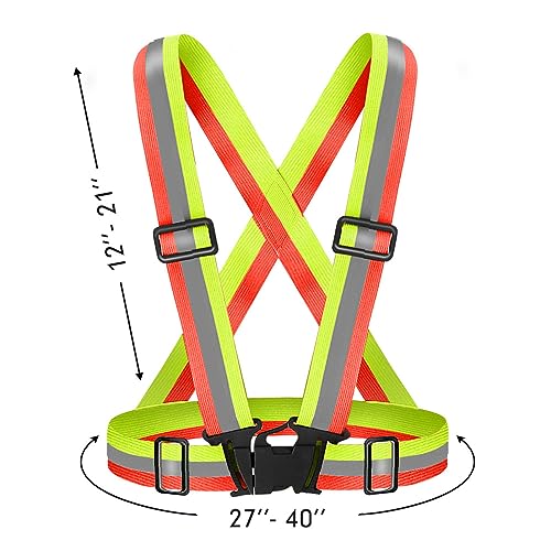 Fepdiu High Visibility Reflective Vest Safety Vest Running Reflective Gear Adjustable Reflective Vest for Walking,Jogging,Hiking,Night Cycling