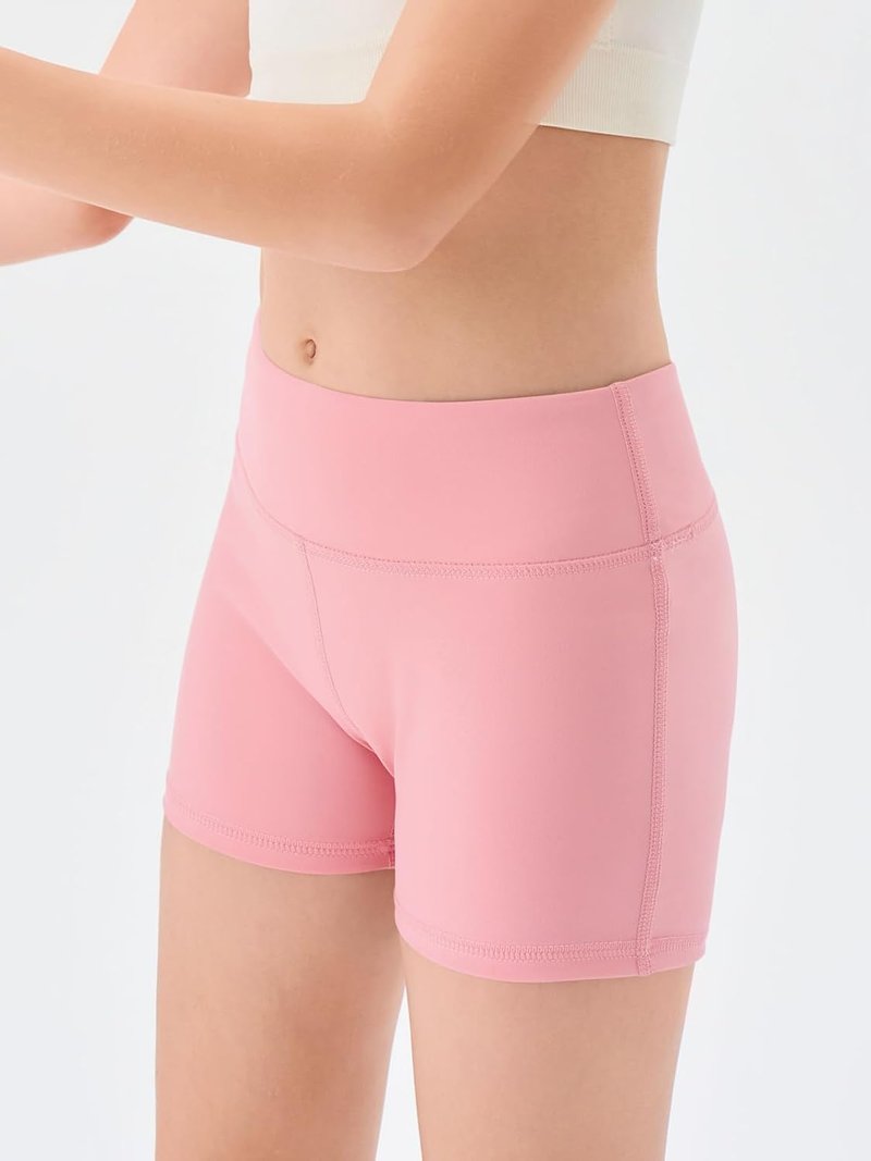 Girls Athletic High-Waisted Yoga Shorts - Comfy Dance & Biker Gymnastics Shorts | Sizes 5-14Y