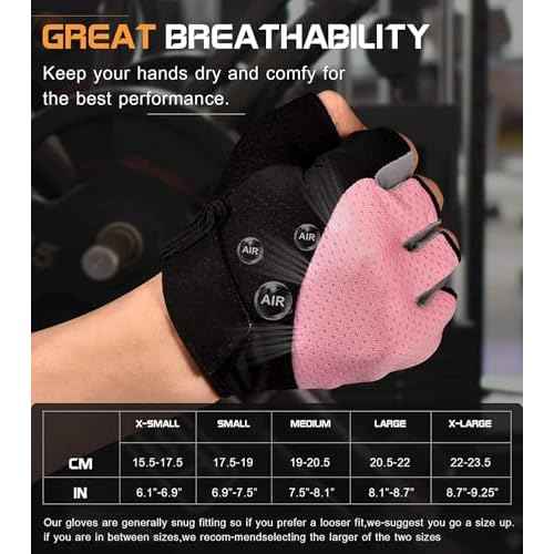 Sunnex Gym Gloves - Fingerless, Breathable Workout Gloves for Weightlifting, Cycling & More