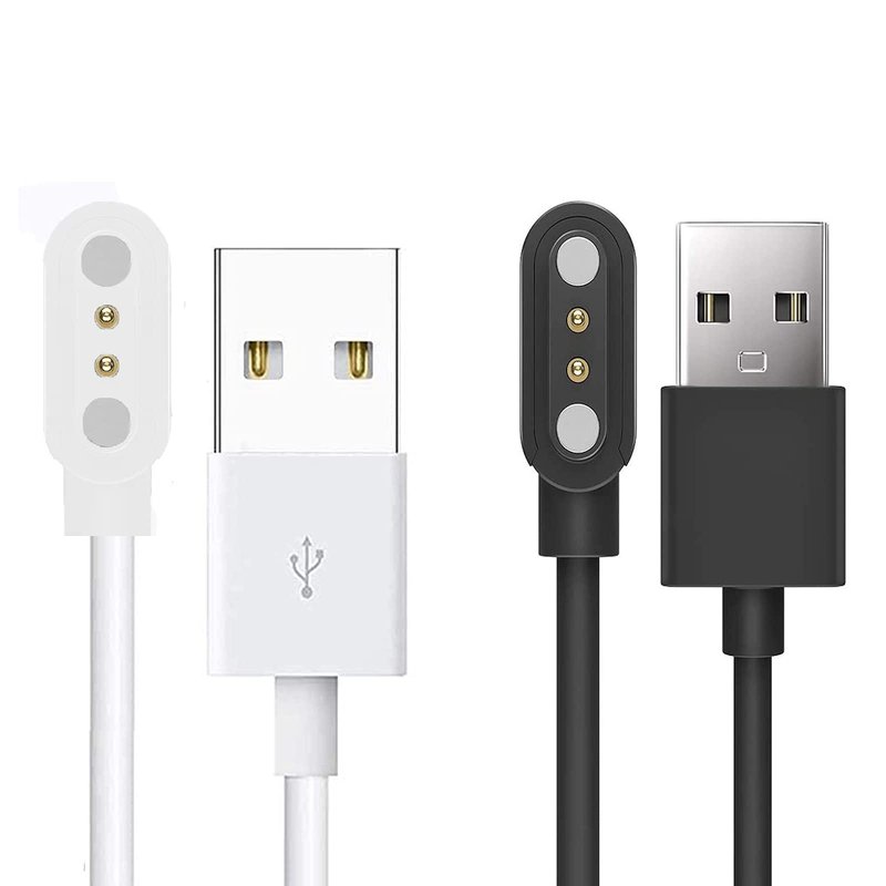 Lamshaw Compatible with Heijace Dog Bark Collar Charger, Magnetic USB Charging Cable Replacement Charger Cable Compatible with Heijace Dog Bark Collar (2 Pack-Black+White)