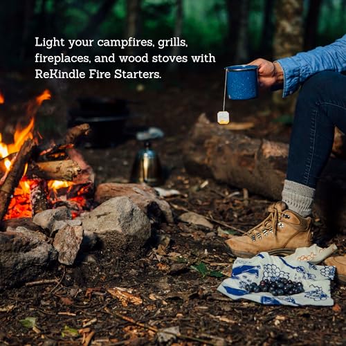 Bee's Wrap ReKindle Natural Fire Starters - Made in USA Fire Starter from Organic Beeswax Wraps for Food - Safe for Indoor/Outdoor Use, Camping Supplies - Natural Firestarter Starts 25 Fires