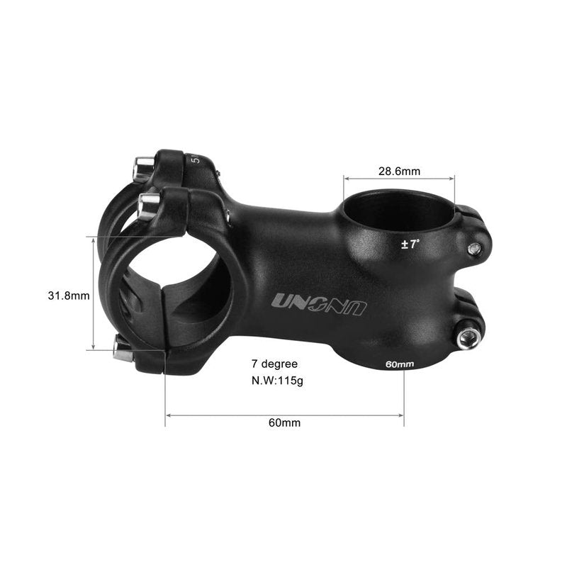 31.8 Stem 60mm 7 Degree FOMTOR Light-Weight Bike Handlebar Stem MTB Stem Suitable for Mountain Bike Road Bike BMX MTB (31.8 x 60mm)