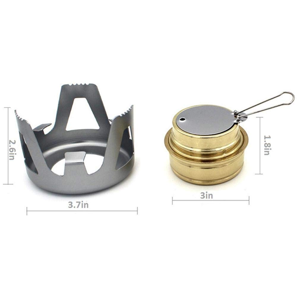 Keweis Portable Outdoor Mini Alcohol Stove Burner Ultralight Camping Cookware Set for Outdoor Camping, Hiking, Backpacking, Picnic