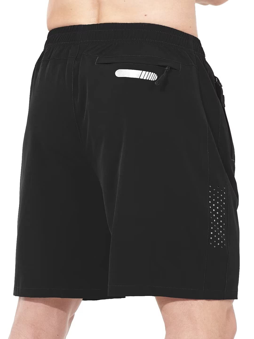 NORTHYARD Men's Athletic Running Shorts Gym Workout 7"/9"/5" Quick Dry Lightweight Sports Basketball Tennis 3 Zipper Pockets Black S