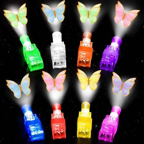 30PCS Butterfly Finger Lights Light Up Butterfly Theme Party Supplies for Birthday Goodie Bags Stuffers Butterfly Themed Party Decorations