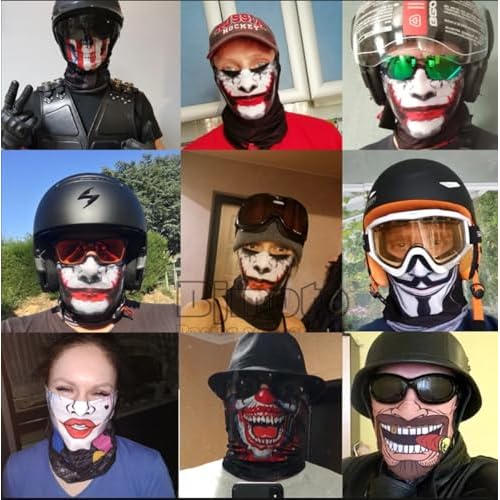 Scarves Bandanas Skull Face Tube Headband, Gaiter Head Wrap Balaclava Magic Scarf Motorcycle Multi Function Headwear