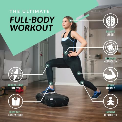 Bluefin Fitness Ultra Slim Power Vibration Plate | Innovational Vibro Shaper | 5 Programs + 180 Levels | Noiseless Home Fitness | Bluetooth Speakers| Easy Storage | Sleek & Compact Design