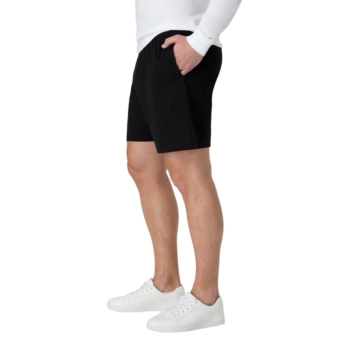 Hanes Mens Jersey Cotton With Pocket Workout-and-training-shorts, Black, XX-Large US, O8790