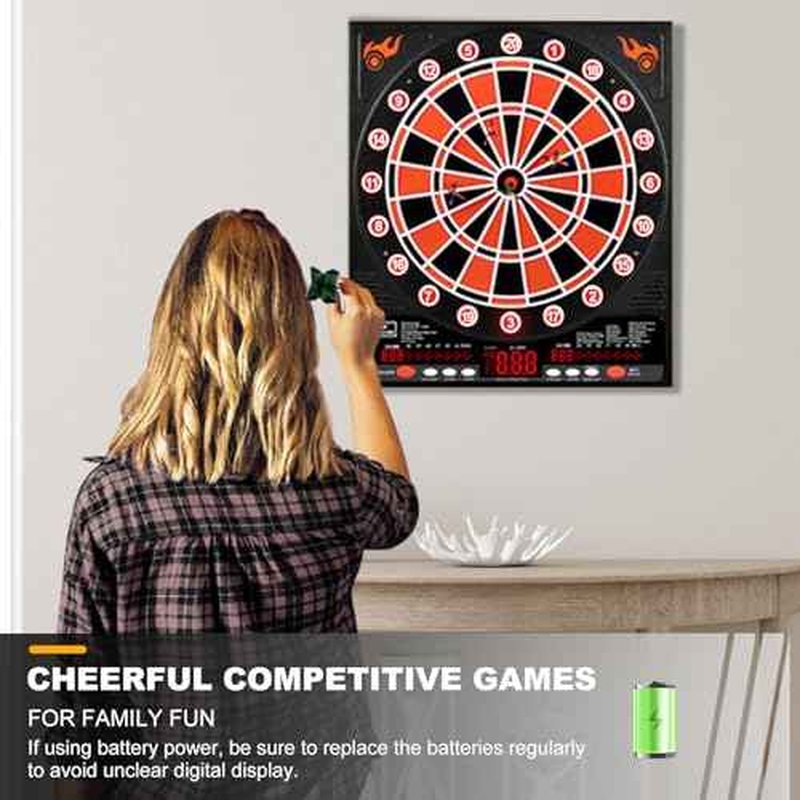 Electronic Dartboard, Electric Dart Boards for Adults,Electronic Scoreboard, Light-Up Led Display, 12 Darts Soft Tip Professional Dart Board and Extra Tips, Up to 8 Players