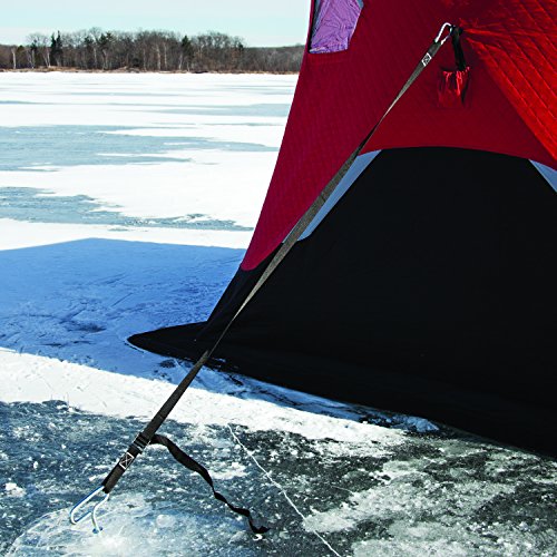 Eskimo FF949i FatFish Pop-up Portable Hub-Style Ice Shelter, Wide Bottom Design 61 sq ft. Fishable Area, 3-4 Person Insulated,Red