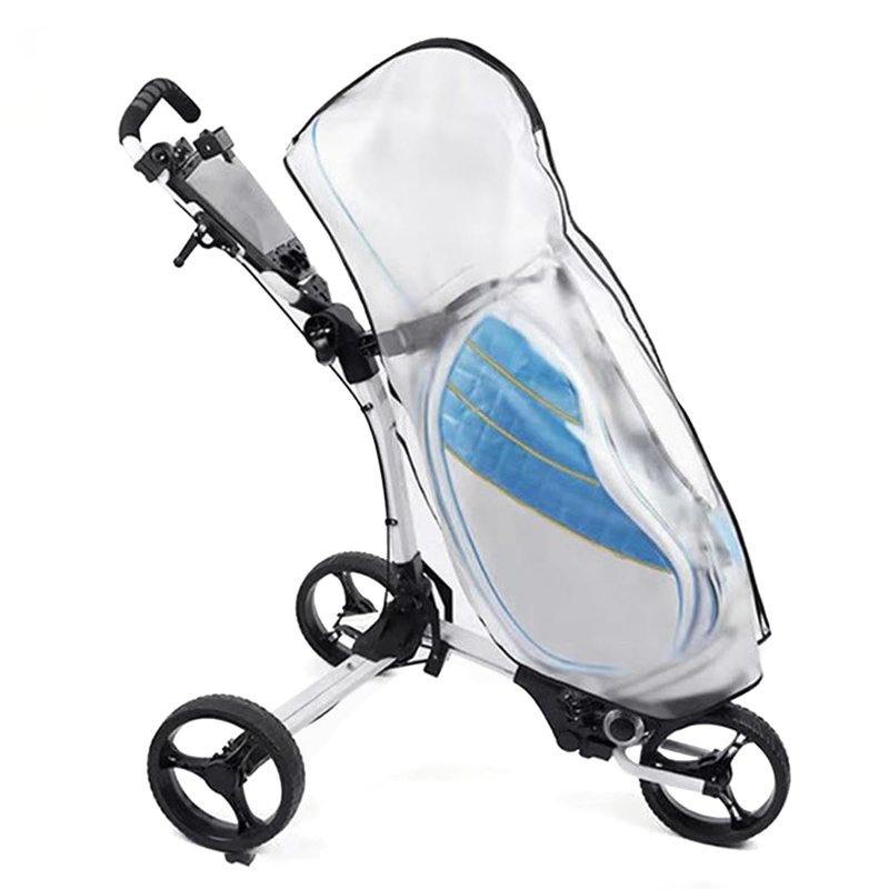 Scott Edward Golf Bag Rain Cover, Transparent Waterproof PVC Golf Bag Clear Rain Cover Protection Cover for Golf Push Carts, Anti-dust Club Bags Raincoat for Golfer