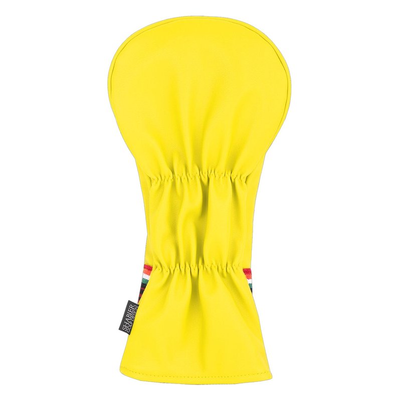 SHABIER Yellow Golf Driver Headcover with Organ Flowers Embroidery Sugar Skull Design for Golf Driver Club
