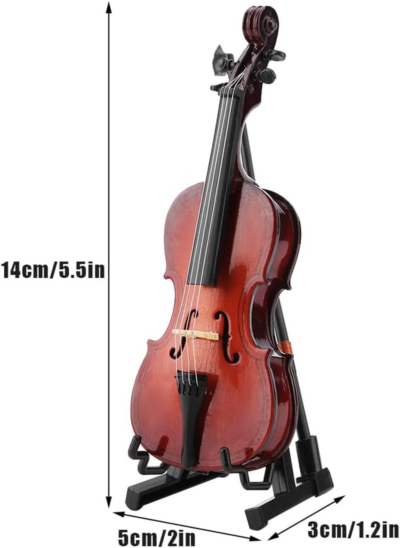 Miniature Cello Model - Wooden 5.5in Replica with Case | Perfect Musical Gift for Collectors & Home Decor