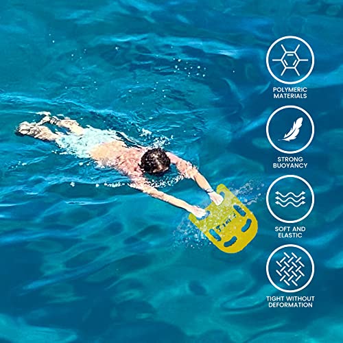 FunWater Swim Kickboard, 14" Swim Training kickboard with Non-Slip Edges and 6 Integrated Hole Handles, Lightweight EVA Board, Suitable for Adult and Children's Swim Lessons