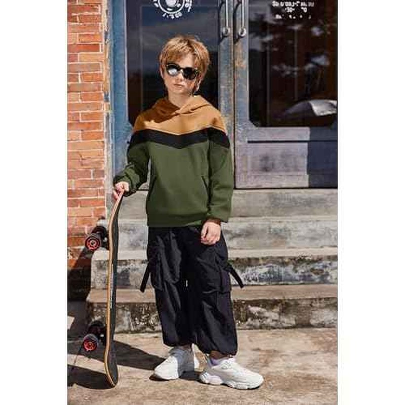 Arshiner Boy's Color Block Pullover Fleece Hoodie Long Sleeve Casual Sweatshirt with Pocket Age 3-13 Years