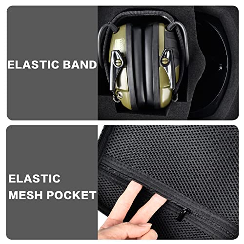 Case for Walker's Razor Slim Electronic Earmuffs Storage Holder/ for Howard Leight/ for 3M WorkTunes Shooting Hunting Hearing Ear Protection, Safety Eyewear Glasses Storage Holder -Black Box Only