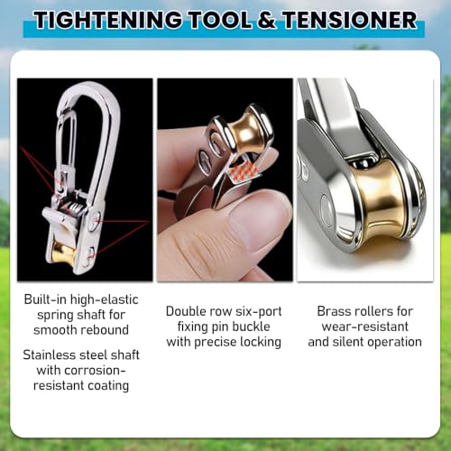 K-Gor 6 Pack Rope Tensioners for Camping Tent Guy Lines, Knot-Free Adjustable Buckles
