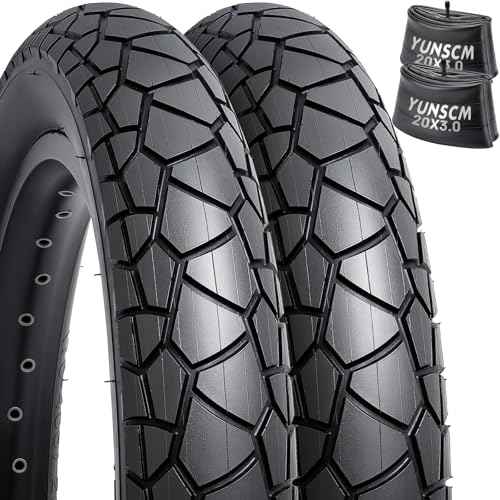 YUNSCM 2-PCS 20" E-Bike Fat Tires 20x3.0/76-406 Compatible with 20x3.0 All-Terrain Directional Tread Bicycle Tires