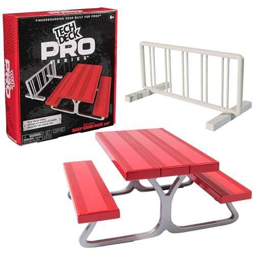 TECH DECK, Pro Series Daily Grind Pack 2.0 with Picnic Table and Bike Rack; Kids Toys for Boys Ages 6 and up (Mini Fingerboard Sold Separately)