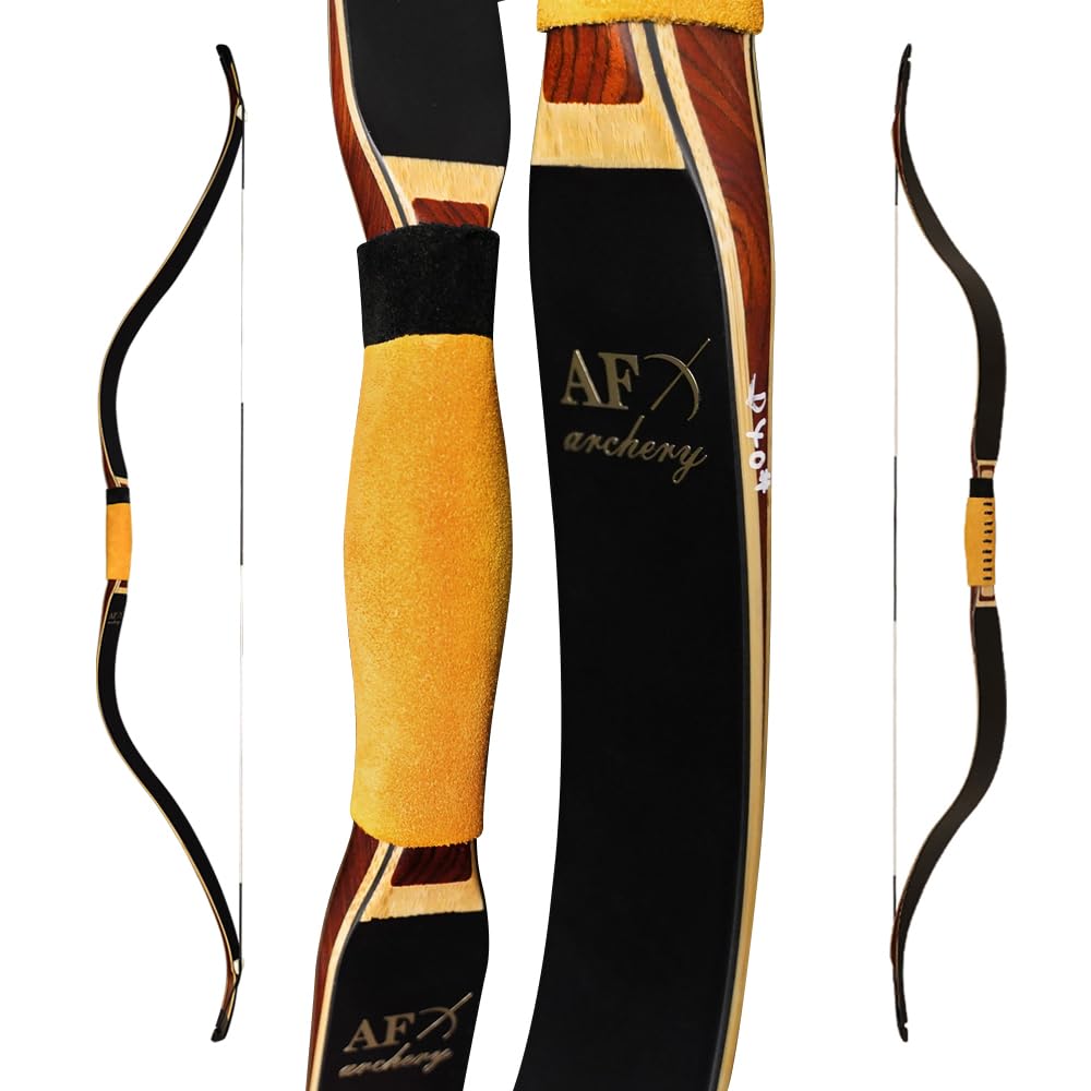 AF Archery Tatar Recurve Bow, 54" Traditional Laminated Horse Bow for Mounted Archery and Precision Shooting Longbow Left Right Hand (Oak Takedown, 35lbs)