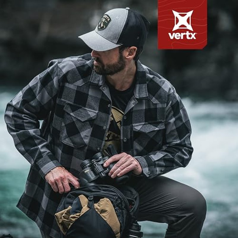 Vertx Canyon Valley Mens Tactical Flannel Shirt Long Sleeve Outdoor Work Shirts with Pockets, Tactical Operations Gear
