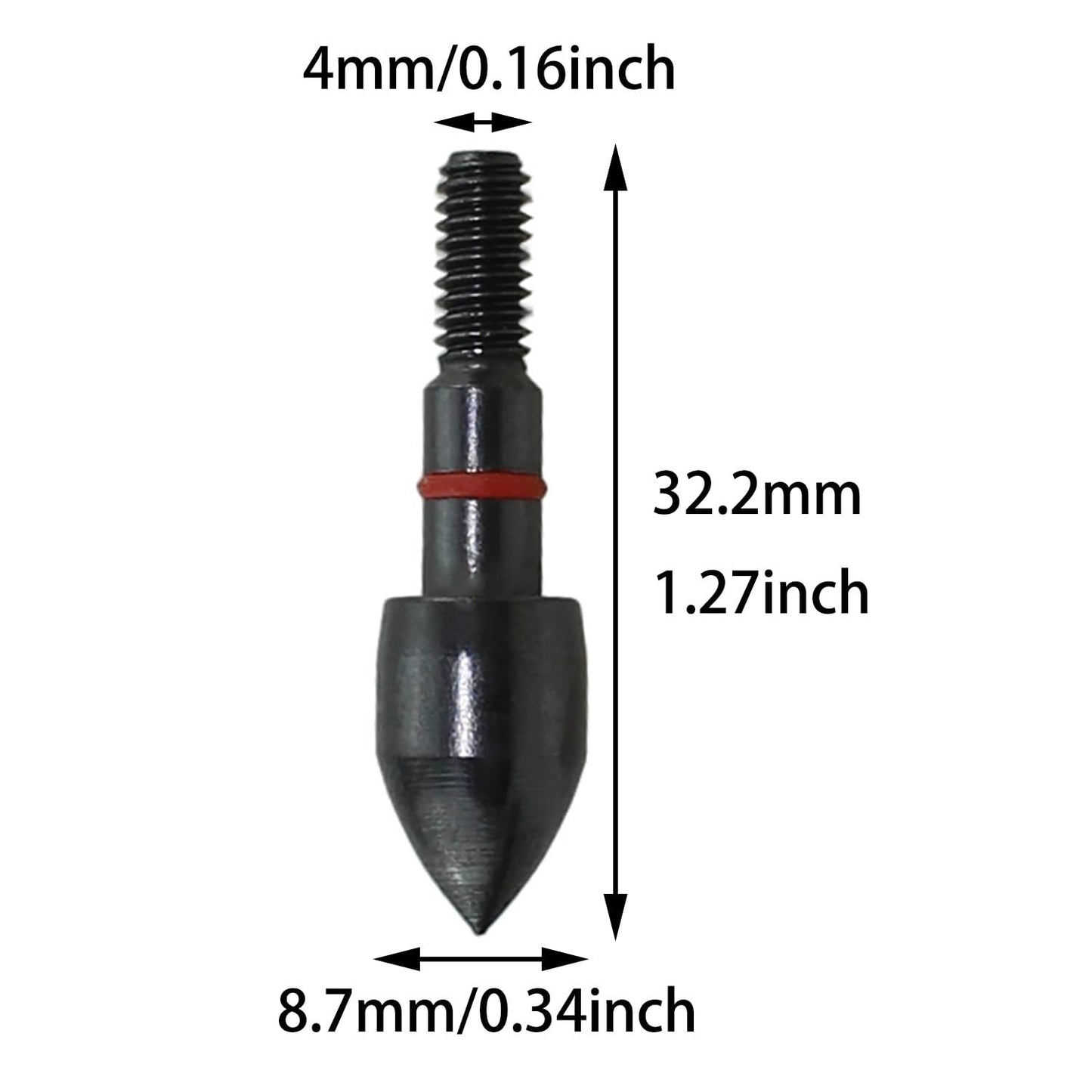 Bxian 14PCS 5/16 Inch Screw in Bullet Archery Arrow with Rubber O Ring 100 Grain Archery Accessories Metal Material for Recurve Compound Bow and Crossbow Hunting Shooting