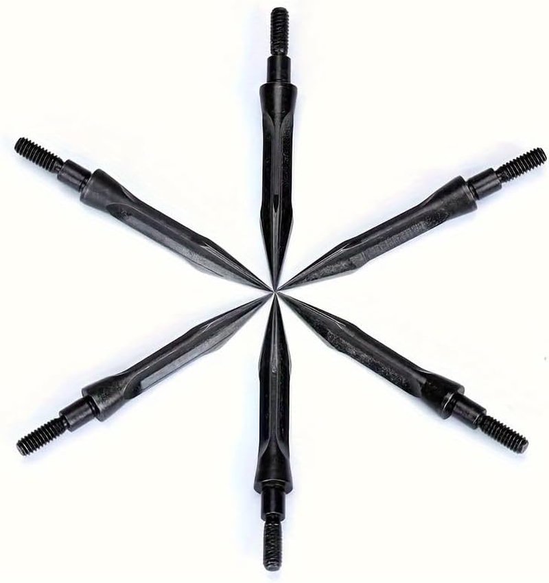 Archery Broadheads - Solid Screw-In Traditional Hunting Arrow Heads | 100/125/150 Grain, Pack of 6/12