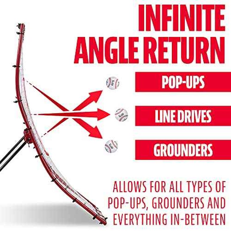 Franklin Sports Unisex Youth Return Franklin Sports Baseball Pitching Target and Rebounder Net 2 in 1 Pitch Trainer Pitchback Net , Red, 68 x 44 US