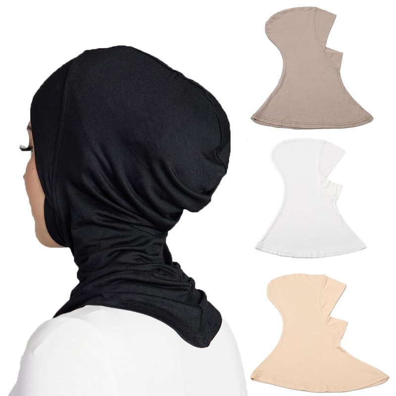 Yeieeo 4 Pieces Muslim Inner Hijab Cap for Women Turban Underscarf Undercap Bonnet Islamic Jersey Tube Caps(color1)