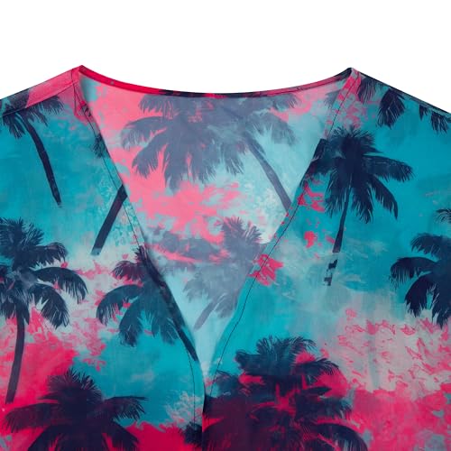 Hawaiian Shirt Kimono Beach Cover Up Chiffon Cardigan Floral Tops Loose Capes Women Summer Beach Tops