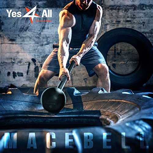 Yes4All Steel Mace Bell for Strength Training, Shoulder, Grips & Forearms Workouts - 5 Pounds