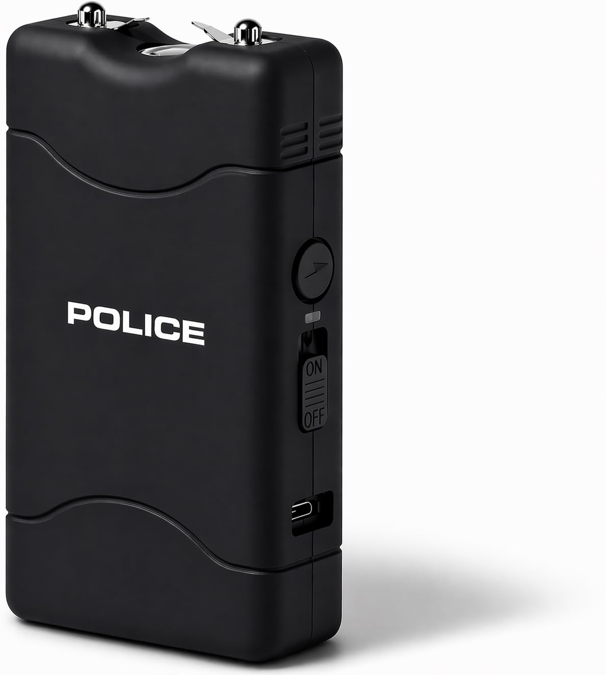 POLICE Stun Gun for Self Defense 800 Mini Rechargeable LED Flashlight Black