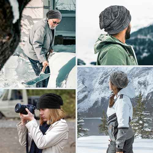 PFFY Beanie Hats for Men Women Winter Thick Warm Lined Beanies Knit Skull Cap