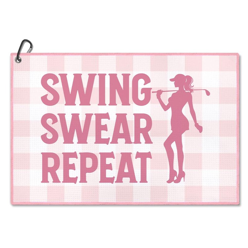 WUUCKOO Funny Golf Towel for Golf Bags with Clip, Golf Accessories for Women, Mothers Day Birthday Retirement Gifts for Mom Ladies Grandma Aunt Wife (Pink4)