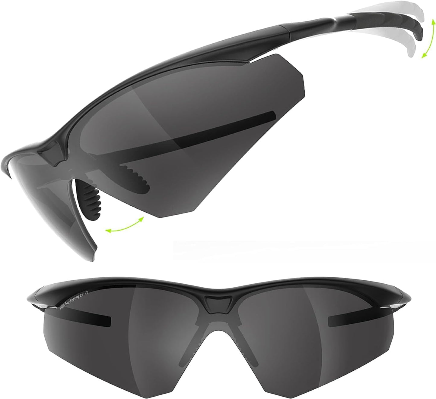 HTS Huntersky Tactical Shooting Safety Glasses - Anti-Fog ANSI Z87.1 Ballistic Eye Protection for Hunting & Airsoft