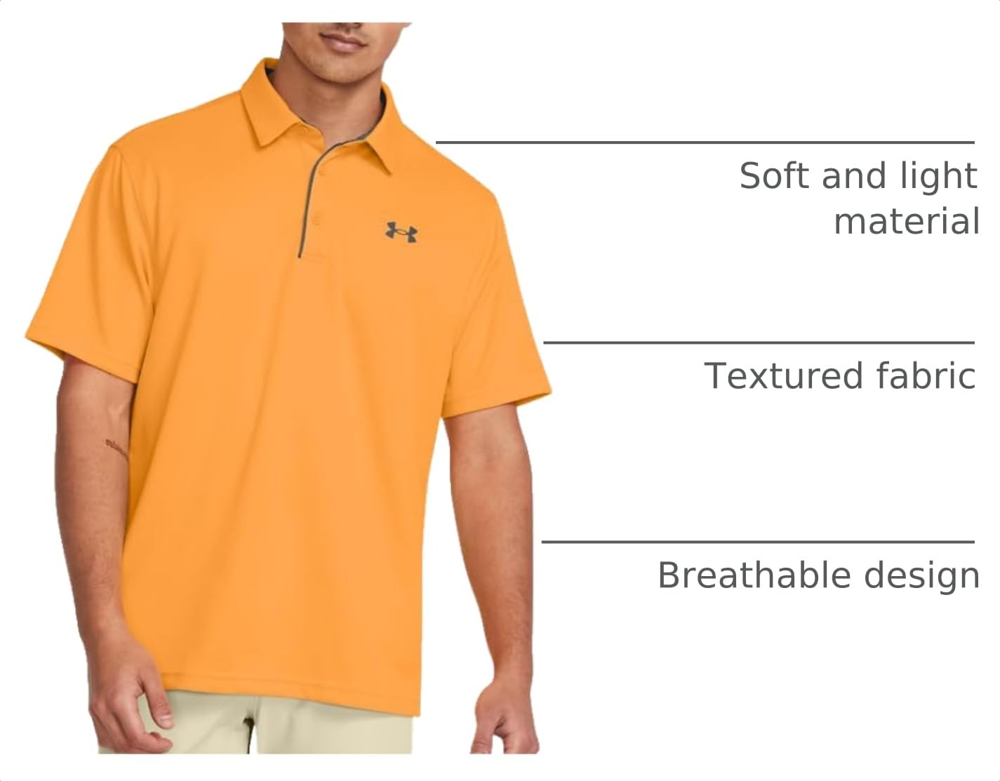 Under Armour Men's Tech Golf Polo, (803) Nova Orange / / Pitch Gray, 4X-Large